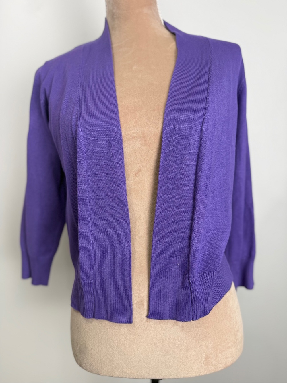 Cielo Open-Front Purple Knit Cardigan